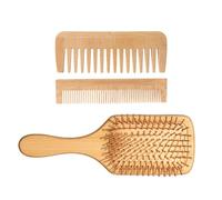 3pcsBamboo Paddle Spazzola Per Capelli E Pettine Set Per Districante E Massaggio Del Cuoio Capelluto Friendly Cura Dei Capelli Per I Tipi Di Capelli