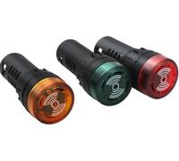 3pezzi 22mm AC/DC 220V indicatori luminosi con buzzer rosso verde giallo LED cicalino lampeggiante indicatore di segnale di avvertimento AD16-22SM-RGY220V