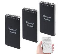 3Pezzi Block Notes Piccoli Quaderno Impermeabile, 7,6x12,7cm, Taccuino Tascabile Cuadernos Impermeables, 3x5 Pollici Taccuini Tascabili, Mini Blocco Note Spirale per Attività All'aperto Registrazione