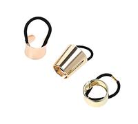 3Pezzi Elastici per Polsini Metallo Accessori per Acconciature per Donne e Ragazze Combinazione Stili Eleganti e Brillanti per Sottili e Spessi