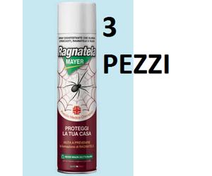 3PEZZI INSETTICIDA SPRAY DISINFESTANTE MAYER PREVIENE RAGNI RAGNATELE STRISCIANT