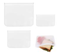 3pezzi Sacchetti Freezer Riutilizzabili,Sacchetti per Congelatore Riutilizzabili Senza BPA,Saccheti per Alimenti in Silicone,Borse Verticali per la Conservazione degli Alimenti con Cerniera