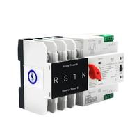 3Phase 4 Phase 125A AC 380V Rail ATS Dual Power Automatic Transfer Switch Electrical Selector Switches Uninterrupted Power(220V)