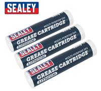 3pk Sealey EP2 Litio Grasso Cartuccia - Multi Uso 400g (Per Grasso Pistole)