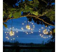 3pk Starburst ad Energia Solare LED Giardino Ciondolo Luce Aperto Caratteristica