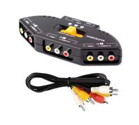 3Port Video Music Selettori Splitter Per Più Dispositivi Senza Soluzione di Continuità Commutazione Non Necessita di Alimentazione Esterna Rcas Video Switch Box