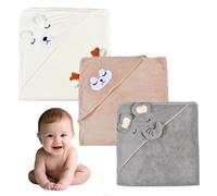 3Pz Asciugamano con Cappuccio Asciugamano da Bagno in Bambù Organico per Bambini 80 * 80cm Asciugamano Neonato Accappatoio Neonato,Asciugamano Morbido e Super Assorbente per Neonati e Bambini