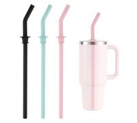 3pz Cannucce di Ricambio per Hydro Flask Travel Tumbler da 40oz, Senza BPA Cannucce Riutilizzabili in Silicone per Hydro Flask Borraccia Accessori (Nero, Rosa e Blu)