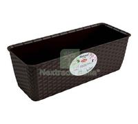 3PZ CASSETTA + RISERVA NATURAL STEFANPLAST PP RATTAN MOKA CM 50X18 H.CM 16: