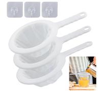 3Pz Colino Da Cucina Plastica,Setaccio Maglia Fine,Mini Colini A Maglia Fine,Strainer Nylon Con Manico. Adatto Per Filtrare Yogurt,Vino Lattico e Miele.Rete 100/200/400