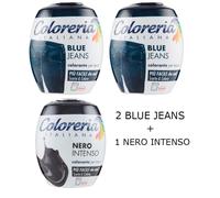 COLORERIA ITALIANA BLU JEANS COLORANTE TESSUTI E VESTITI IN LAVATRICE 350GR X3