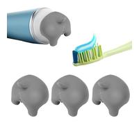 3pz Dispenser di Dentifricio per Cani, Divertente in Silicone Topper per Dentifricio per Cani Spremi Dentifricio con Chiusura Automatica per la Maggior Parte Dentifricio (Grigio)