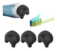 3pz Dispenser di Dentifricio per Cani, Divertente in Silicone Topper per Dentifricio per Cani Spremi Dentifricio con Chiusura Automatica per la Maggior Parte Dentifricio (Nero)