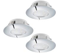 3PZ FARETTO AD INCASSO A LED 6W ROTONDO CROMATO D.7,8 GL1509