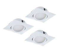 3PZ FARETTO INCASSO LED 6W QUADRATO MODERNO BIANCO ORIENTABILE GL1514