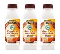 3pz Garnier Hair Food Balsamo Macadamia Lisciante capelli secchi/ribelli 350ml