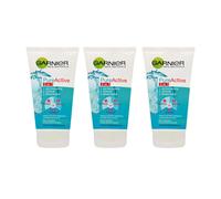 3pz GARNIER PURE ACTIVE Gel 3 in 1 detergente-scrub-maschera 150ml
