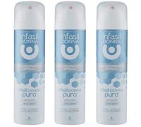 3pz INFASIL DONNA PURO Deodorante Spray corpo pelli sensibili 150ml NUOVO