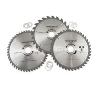 3pz Lame circolari 205mm TCT 20/40/48 TPI e anelli adattatore riduttore TE861