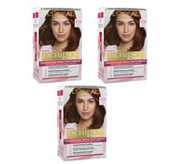 3pz L'OREAL EXCELLENCE CREME Crema Colorante Capelli 4.54 Castano Mogano Ramato