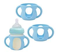 3pz Manicotti in Silicone per Biberon per Philips Avent, Manicotto in Silicone per Biberon Dal Design Curvo Protezione Antirottura per Biberon Compatibile con Philips Avent 120ml(Blu)