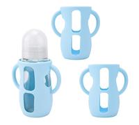 3pz Manicotti in Silicone per Biberon per Philips Avent, Protezione Antiscottatura e Anticaduta per Biberon Silicone con Manico Manicotto per Biberon Compatibile con Philips Avent 240ml(Blu)