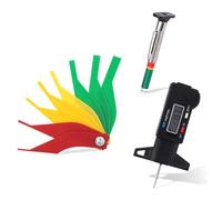 3pz Misuratore Battistrada Pneumatici, Digitali e con Codice Colore Calibro per la Guarnizione Delle Pastiglie dei Freni per Moto Auto Camion Autobus