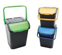 3PZ PATTUMIERE BIDONI RACCOLTA DIFFERENZIATA ANTIRANDAGISMO LT.35 CM.38x36xH45