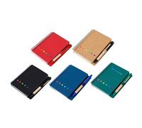 3Pz Piccolo Quaderno A Spirale Con Indici Di Note Adesive, Penna In Supporto