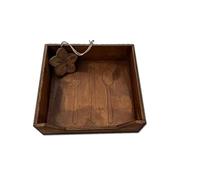 3Pz Portatovaglioli porta tovaglioni centrotavola distributore dispencer dispenser carta arredo centro tavola in legno grezzo colore noce scuro pub ristorante trattoria fattoria agriturismo 23x23xh8