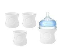 3pz Protezione Biberon Manicotto, 7x7x6,5cm Manicotto per Biberon in Silicone Bianco Alta Qualità per Biberon in Vetro Naturale Anti-Scottatura Anti-Caduta Compatibile con Philips AVENT