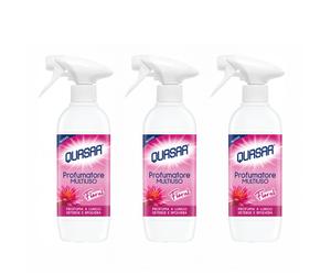 3pz Quasar Profumatore Multiuso Floral profuma deterge spolvera superfici 500ml