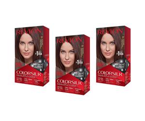 3pz REVLON COLORSILK beautiful color 3D Coloraz. perman. capelli CASTANO INTENSO