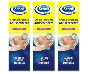 3pz SCHOLL Crema Idratante Antisecchezza per piedi pedicure secchezza pelle 75ml