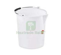 3PZ SECCHIO INDUSTRIALE GRADUATO IN POLIETILENE BIANCO Ø CM.28X29 LT.12: