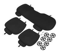 3pz Set Auto Davanti Posteriore Sedile Cuscino Nero Traspirante PU Pelle