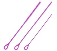 3pz Set Spazzole per Pulire le Paglie in Silicone, Spazzola Pulire Paglie da Bere Extra Lunga Riutilizzabile con Strumenti di Pulizia Multi-Dimensione 3mm 6mm 9mm per Stanley (Viola)
