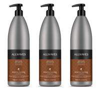 3pz Shampoo ristrutturante capelli secchi Cioccolato e Cheratina Allwaves 1000ml