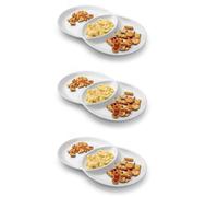 3pz TOGNANA PARTY VASSOIO TRE IMPRONTE di Porcellana bianco 33 x 20cm vassoi
