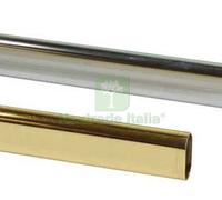 3PZ TUBO ARMADIO OVALE IN ACCIAIO OTTONATO MM.15X30H. MT.2,1 LUNGHEZZA: