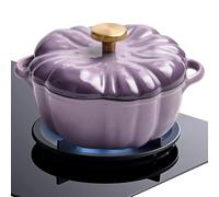 3QT Pumpkin Dutch Oven - Cast Iron Casserole Pot, Enameled Cooking Vessel