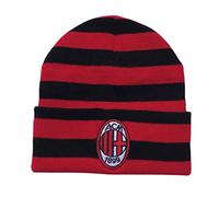 3R SPORT S.R.L. Berretto Milan Ufficiale Cappello in Acrilico rossonero a Righe Ricamato CUFMIRNRI2152