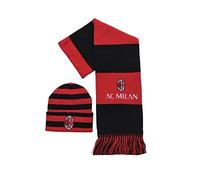 3R SPORT S.R.L. Set Kit Milan Sciarpa Tubolare + Berretto Ufficiale Invernale in Acrilico SETMIFA2210CUFRNRI2152