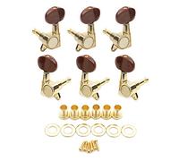3R3L - Set di 6 piroli per chitarra acustica e elettrica, semi-chiusi, colore: oro