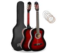 3rd Avenue Chitarra Classica 3/4 Bambini, Corde Nylon, Rosso | Chitarra spagnola con borsa e corde di ricambio. Corde nylon morbide, delicate sulle piccole dita