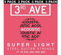 3rd Avenue - Corde per chitarra acustica super leggera, confezione da 3