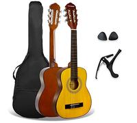 3rd Avenue Pacchetto beginner con chitarra acustica spagnola classica junior di dimensioni 1/4 XF 3rd Avenue, con corde in nylon, custodia da trasporto, capotasto e plettri - Naturale