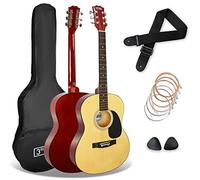 3rd Avenue Pacchetto con chitarra acustica 3rd Avenue di dimensioni standard 4/4 livello beginner, corde in acciaio, custodia da trasporto, plettri e corde di riserva - Naturale