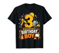 3rd Birthday Boy Construction Truck 3 Years Old Party Maglietta