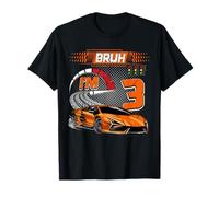 3rd Birthday Bruh Racing Car Party Outfit 3 Year Old Boys Maglietta